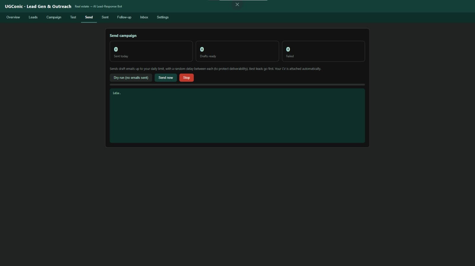 Send campaign module with daily limits and delays
